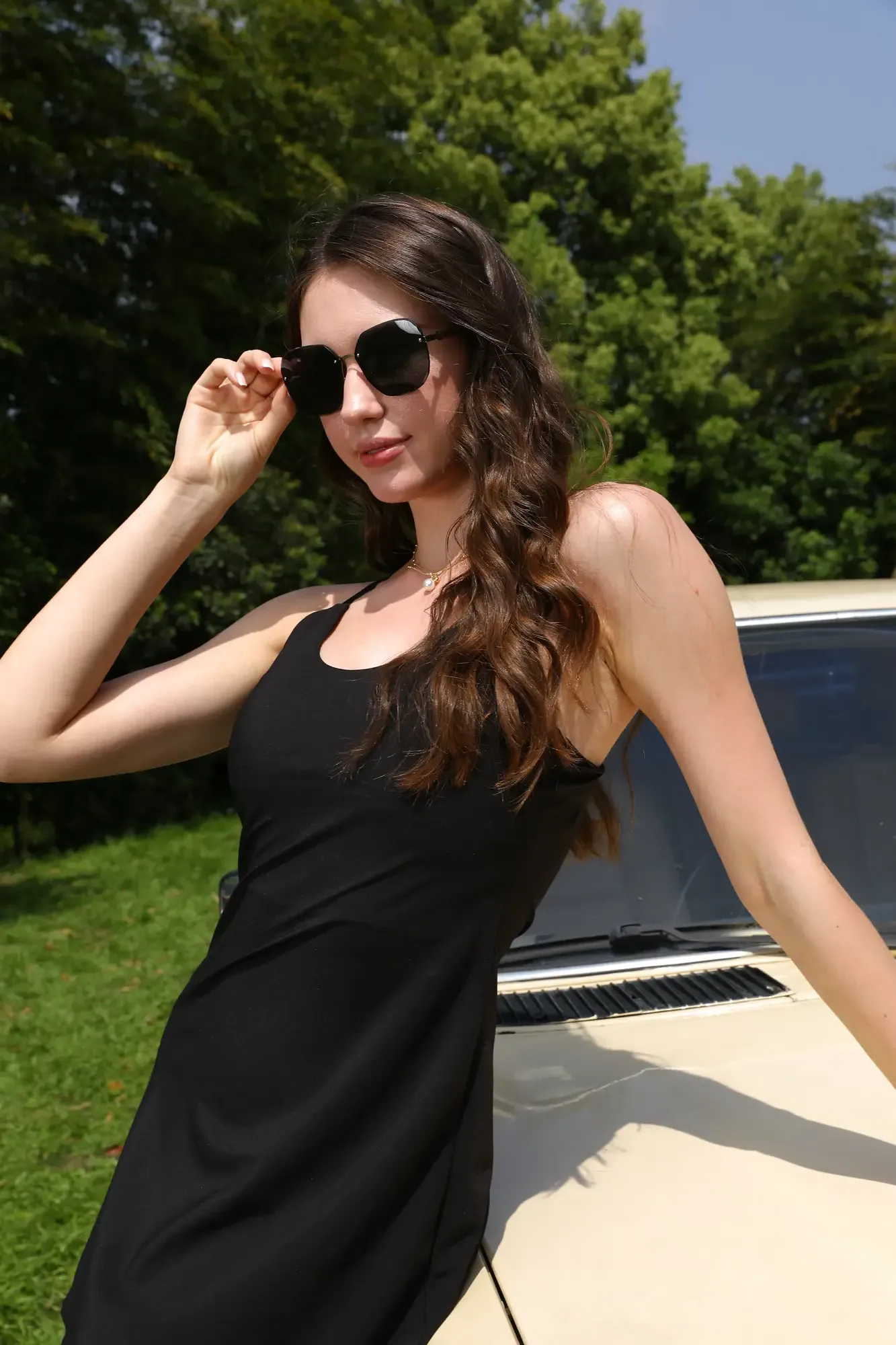 Sunglasses on model