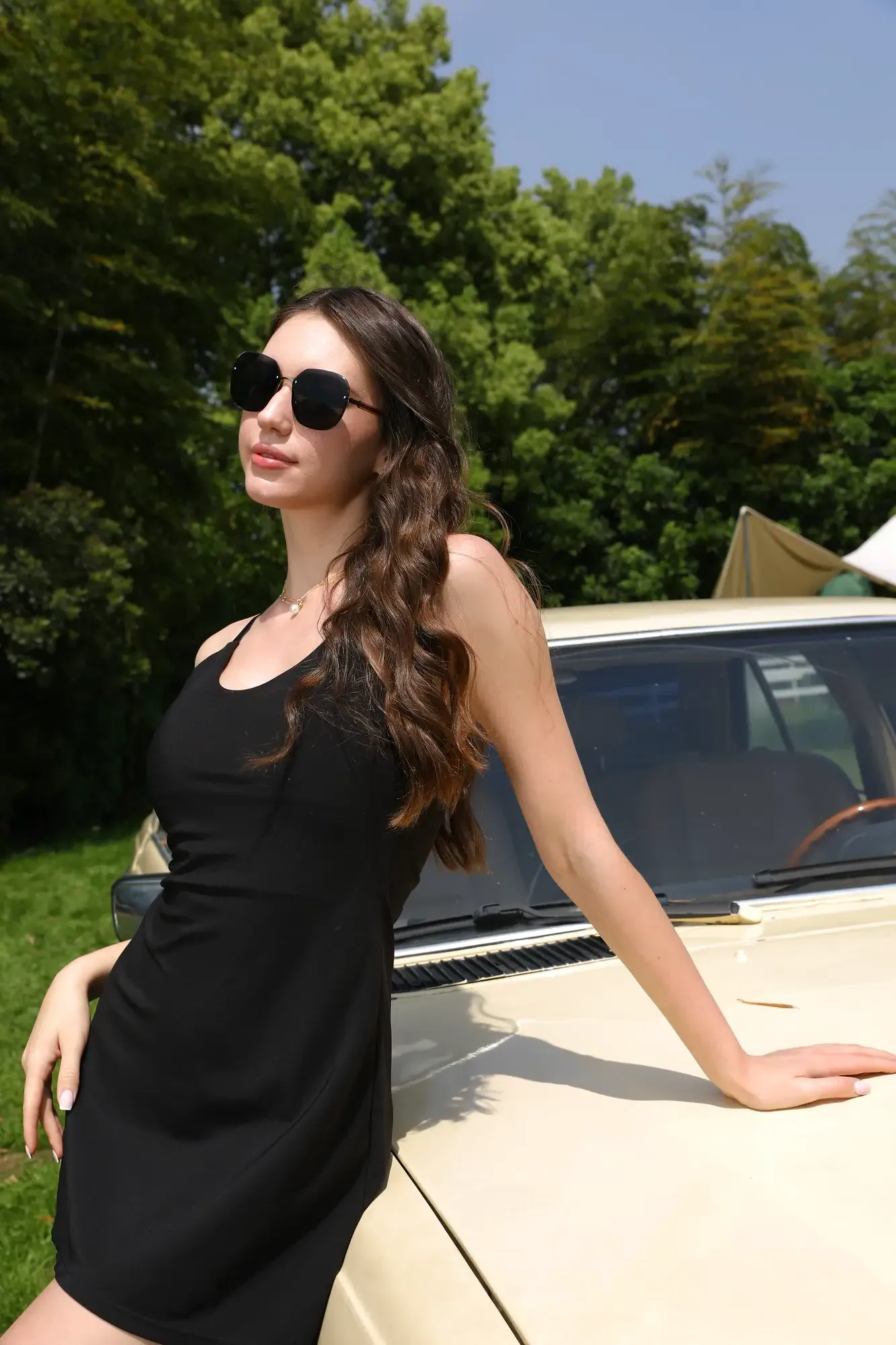 Sunglasses on model