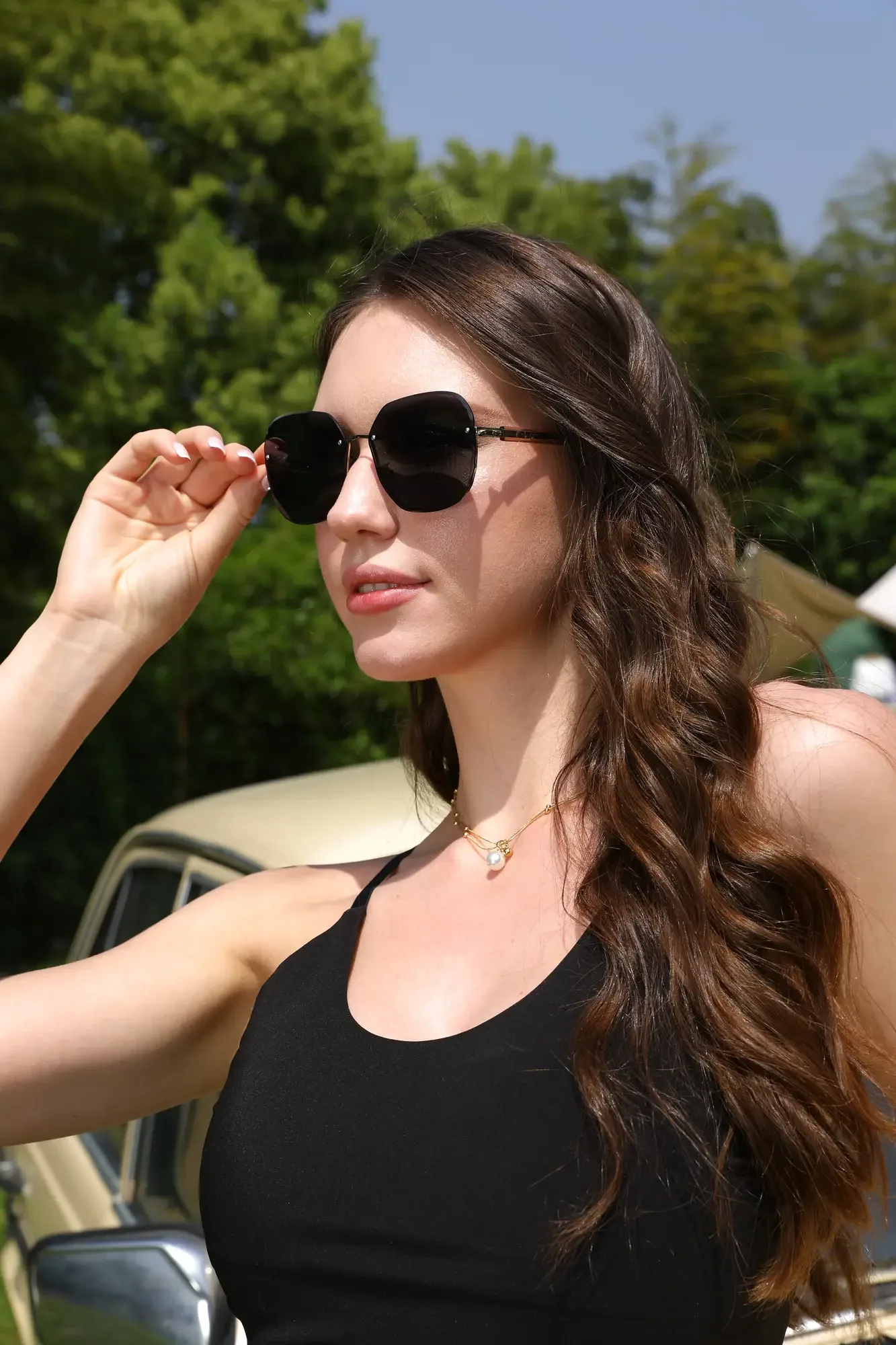 Sunglasses on model
