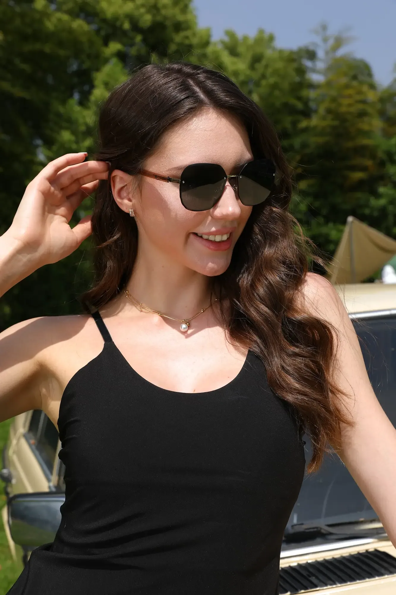 Sunglasses on model