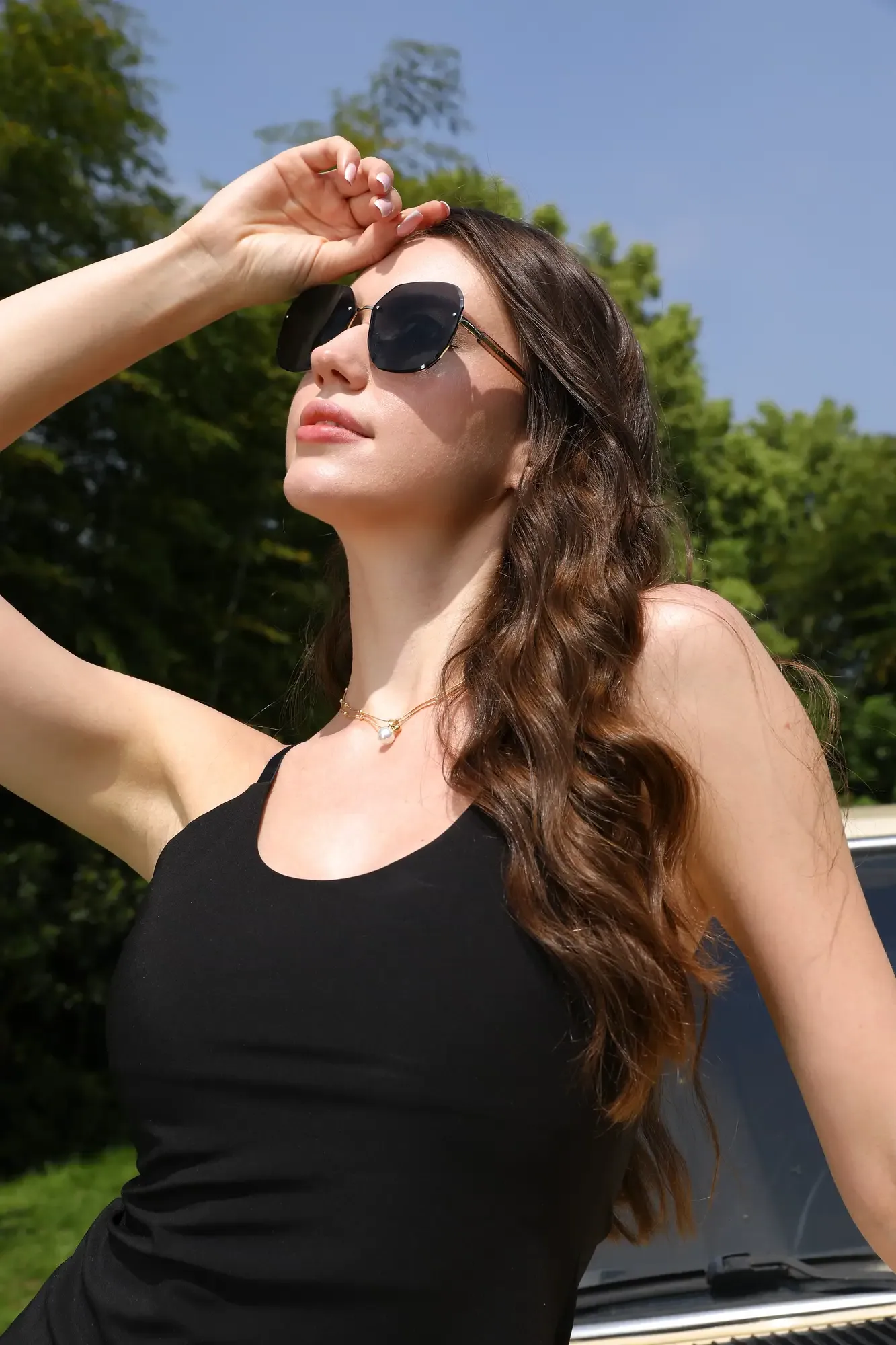 Sunglasses on model