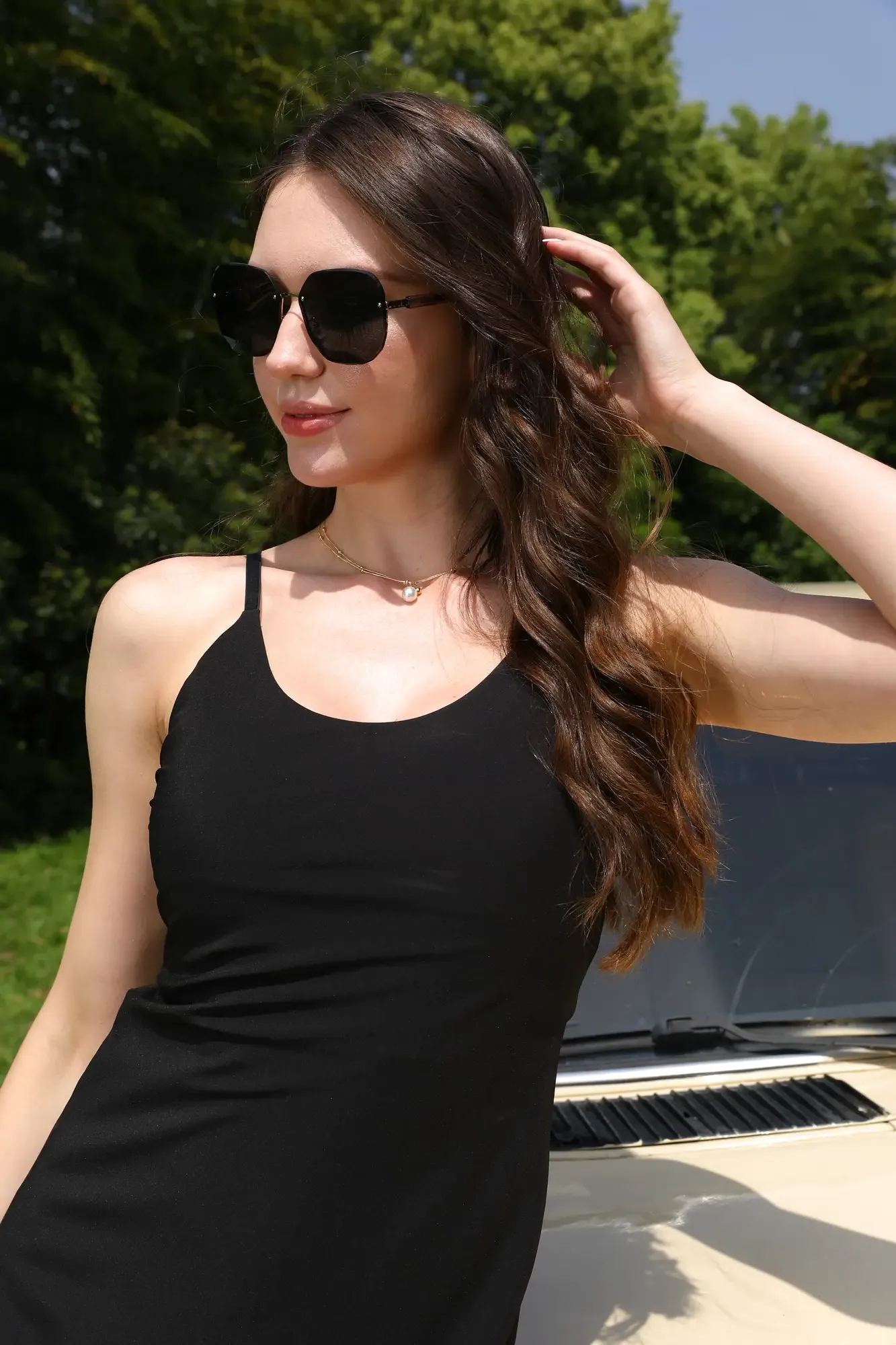 Sunglasses on model